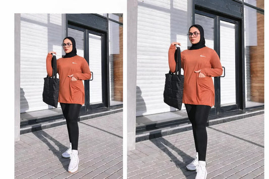 Long Sleeve Dry Fit Sports Top with Side Pockets – 4 Colors